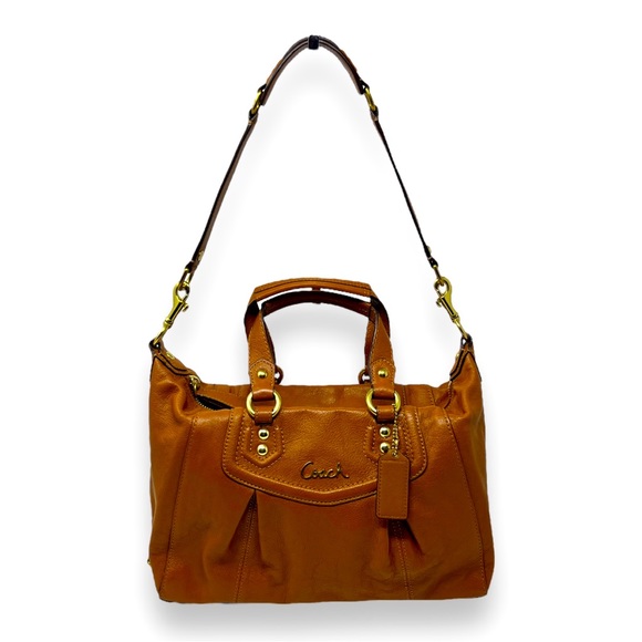 Coach Handbags - COACH Ashley Leather Satchel Shoulder Bag Brown A1373-F19247 Authenticated